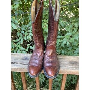MASON Western Cowboy Boots 8.5 Men rancher rodeo Nice Leather Brown 10.5 Women